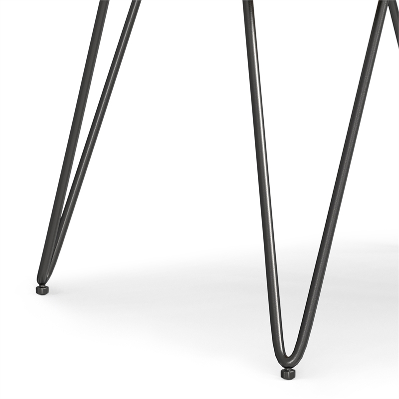 Simpli Home Hunter Square Wood End Table with Hairpin Legs in Oak Brown