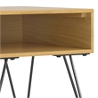 Simpli Home Hunter Square Wood End Table with Hairpin Legs in Oak Brown