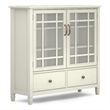 Simpli Home Connaught Solid Wood Storage Cabinet in Antique White