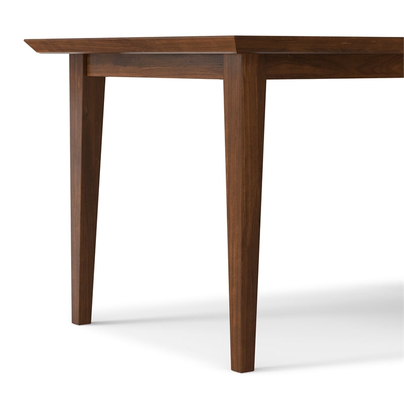 Simpli Home Colby Rectangle Modern Wood Dining Table in Walnut Brown