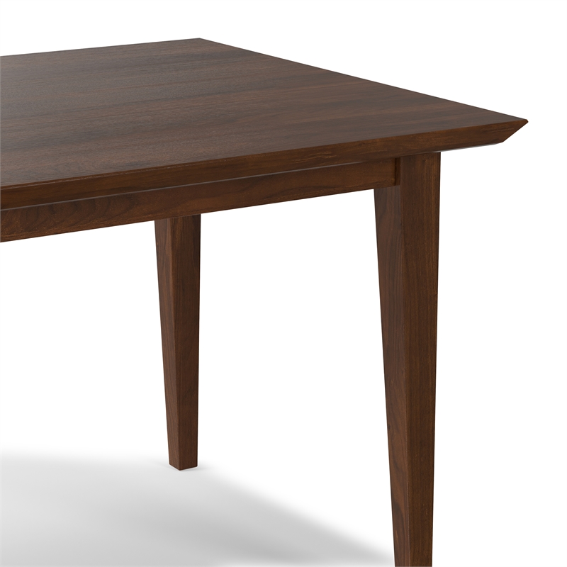 Simpli Home Colby Rectangle Modern Wood Dining Table in Walnut Brown