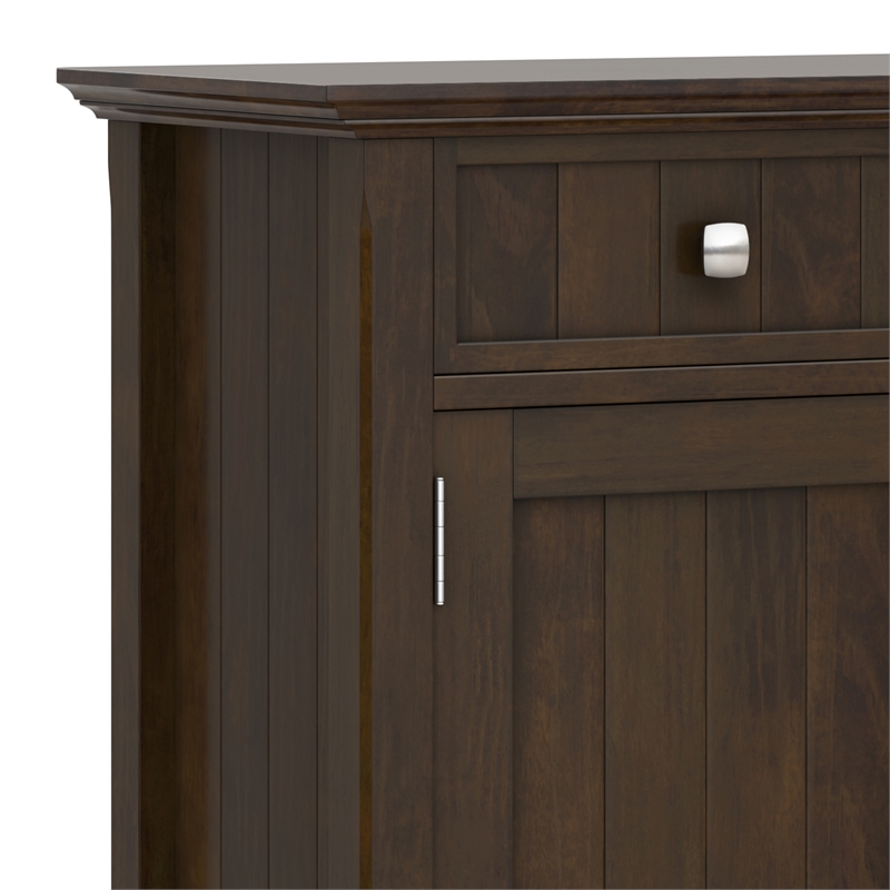 Simpli Home Acadian Solid Wood Entryway Storage Cabinet in Brunette Brown