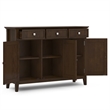 Simpli Home Acadian Solid Wood Entryway Storage Cabinet in Brunette Brown