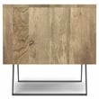 Simpli Home Lowry Solid Wood & Metal Side Table in Natural Brown