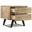 Simpli Home Lowry Solid Wood & Metal Side Table in Natural Brown