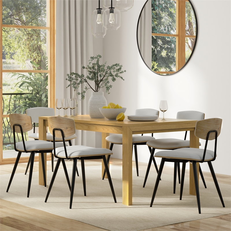 Simpli Home Wilson Rectangle Contemporary Wood Dining Table in Oak Brown