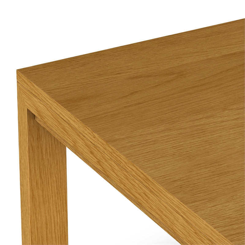 Simpli Home Wilson Rectangle Contemporary Wood Dining Table in Oak Brown