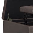 Simpli Home Harrison Square Vegan Faux Leather Storage Ottoman in Brown