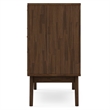 Simpli Home Clarkson Bottle Solid Wood Wine Cabinet in Natural Aged Brown