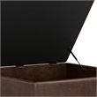 Simpli Home Owen Square Vegan Faux Leather Storage Ottoman in Brown