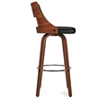 Dallyn  Contemporary Swivel Bar Stool (Set of 2) in Black PU faux leather