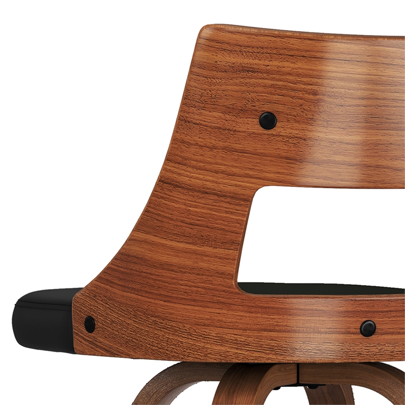 Dallyn  Contemporary Swivel Bar Stool (Set of 2) in Black PU faux leather