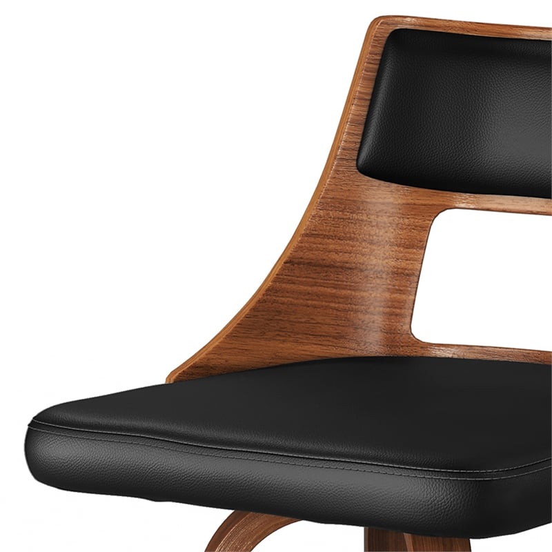 Dallyn  Contemporary Swivel Bar Stool (Set of 2) in Black PU faux leather