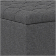 Simpli Home Harrison Square Transitional Wood Storage Ottoman in Slate Gray