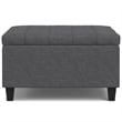 Simpli Home Harrison Square Transitional Wood Storage Ottoman in Slate Gray