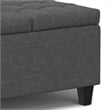Simpli Home Harrison Square Transitional Wood Storage Ottoman in Slate Gray