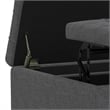 Simpli Home Harrison Square Transitional Wood Storage Ottoman in Slate Gray