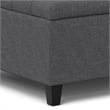 Simpli Home Harrison Square Transitional Wood Storage Ottoman in Slate Gray