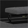 Simpli Home Harrison Square Transitional Wood Storage Ottoman in Slate Gray