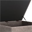 Simpli Home Owen Vegan Faux Leather Storage Ottoman in Distressed Gray