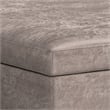 Simpli Home Owen Vegan Faux Leather Storage Ottoman in Distressed Gray
