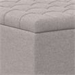 Simpli Home Harrison Square Transitional Wood Storage Ottoman in Cloud Gray