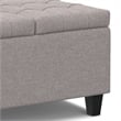 Simpli Home Harrison Square Transitional Wood Storage Ottoman in Cloud Gray