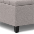 Simpli Home Harrison Square Transitional Wood Storage Ottoman in Cloud Gray