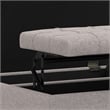 Simpli Home Harrison Square Transitional Wood Storage Ottoman in Cloud Gray