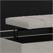 Simpli Home Harrison Square Transitional Wood Storage Ottoman in Cloud Gray