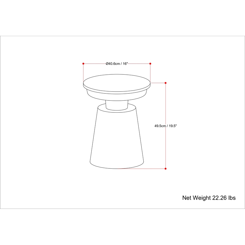 Jaxine 16 inch Wide Contemporary Side Table in Black & Gold