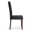 Acadian 9Pc Dining Set with 8 Parson Chairs in Black Faux Leather & 54