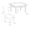 Acadian 9Pc Dining Set with 8 Parson Chairs in Black Faux Leather & 54