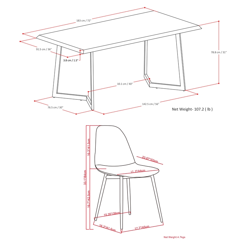Alpine / Watkins SOLID WOOD & Metal 72
