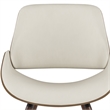 Simpli Home Malden/Draper 7-Piece Dining Set in Cream Faux Leather/Walnut Veneer