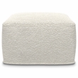 Chantal Contemporary Square Pouf in Ivory Boucle
