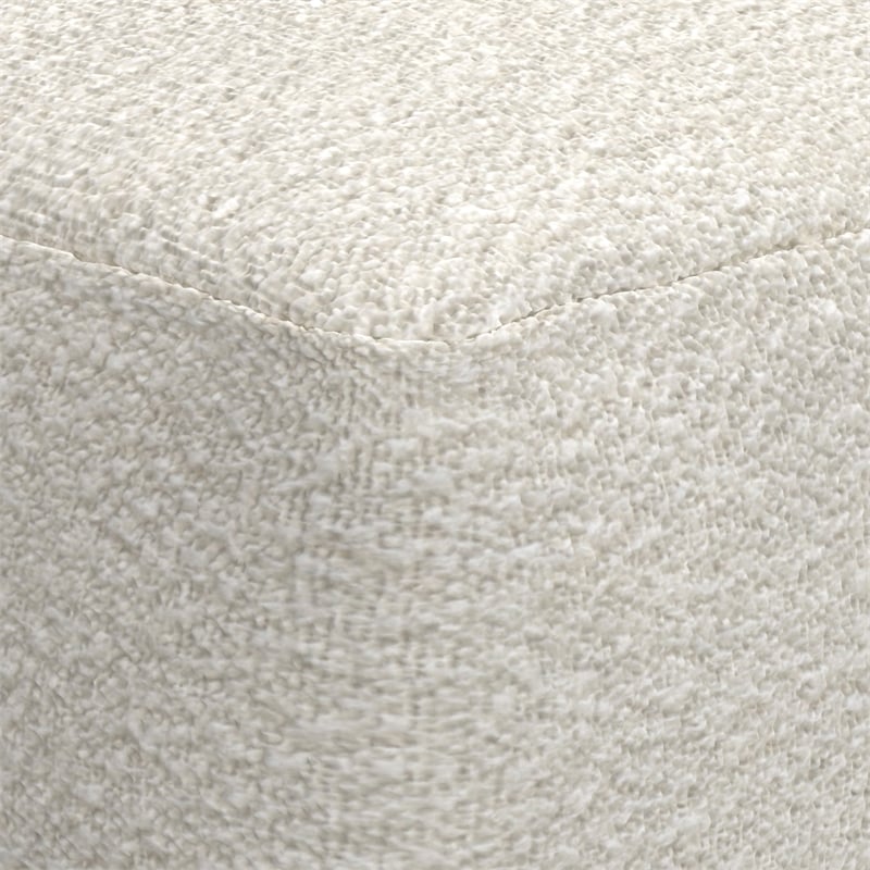 Chantal Contemporary Square Pouf in Ivory Boucle