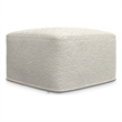 Chantal Contemporary Square Pouf in Ivory Boucle