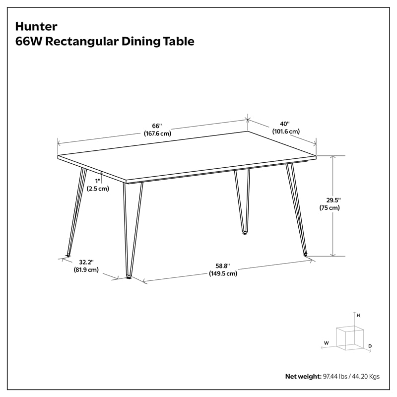 Hunter SOLID WOOD & Metal 66x 40