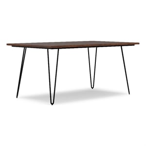 Hunter SOLID WOOD & Metal 66x 40&quot Industrial Dining Table in Umber Brown