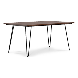 Hunter SOLID WOOD & Metal 66x 40&quot Industrial Dining Table in Umber Brown