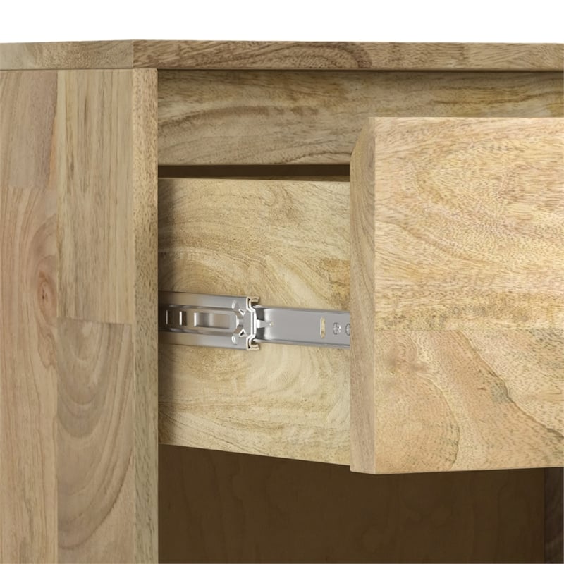 Hunter SOLID MANGO WOOD 20 inch Wide Modern Industrial Nightstand in Natural