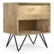 Hunter SOLID MANGO WOOD 20 inch Wide Modern Industrial Nightstand in Natural