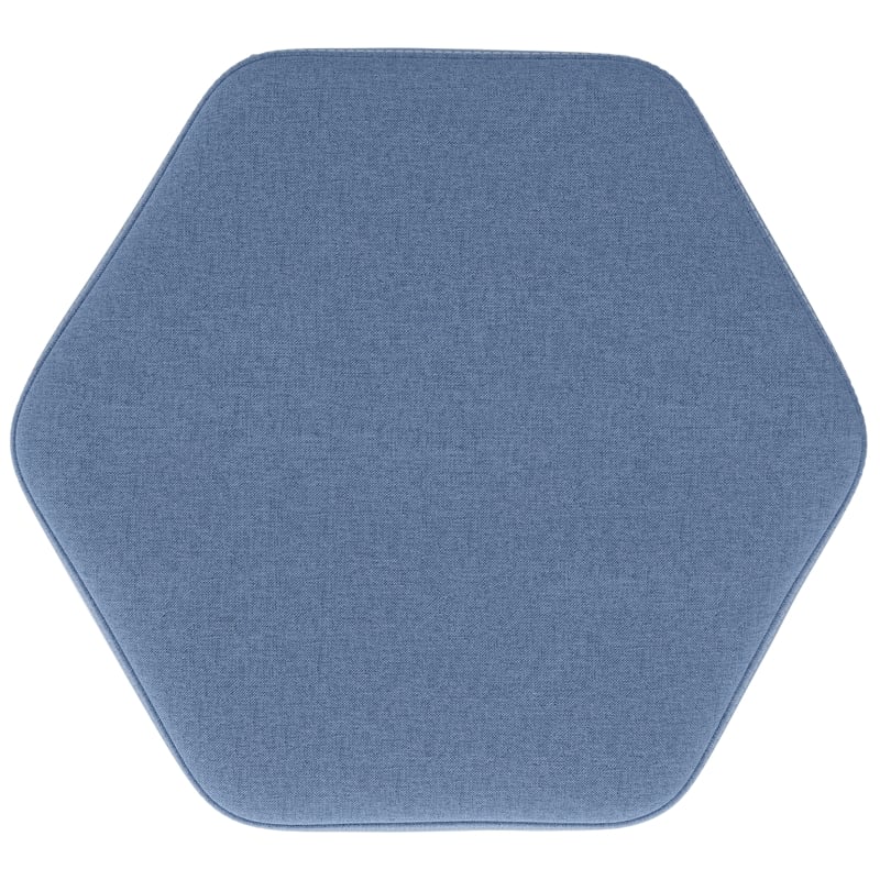 Brock 17 inch Wide Contemporary Footstool in Wedgewood Blue Linen Look Fabric