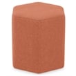 Brock 17 inch Wide Contemporary Footstool in Dusty Orange Linen Look Fabric