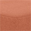 Brock 17 inch Wide Contemporary Footstool in Dusty Orange Linen Look Fabric