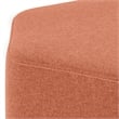 Brock 17 inch Wide Contemporary Footstool in Dusty Orange Linen Look Fabric