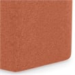 Brock 17 inch Wide Contemporary Footstool in Dusty Orange Linen Look Fabric