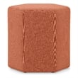 Brock 17 inch Wide Contemporary Footstool in Dusty Orange Linen Look Fabric