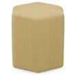 Brock 17 inch Wide Contemporary Footstool in Dijon Yellow Linen Look Fabric
